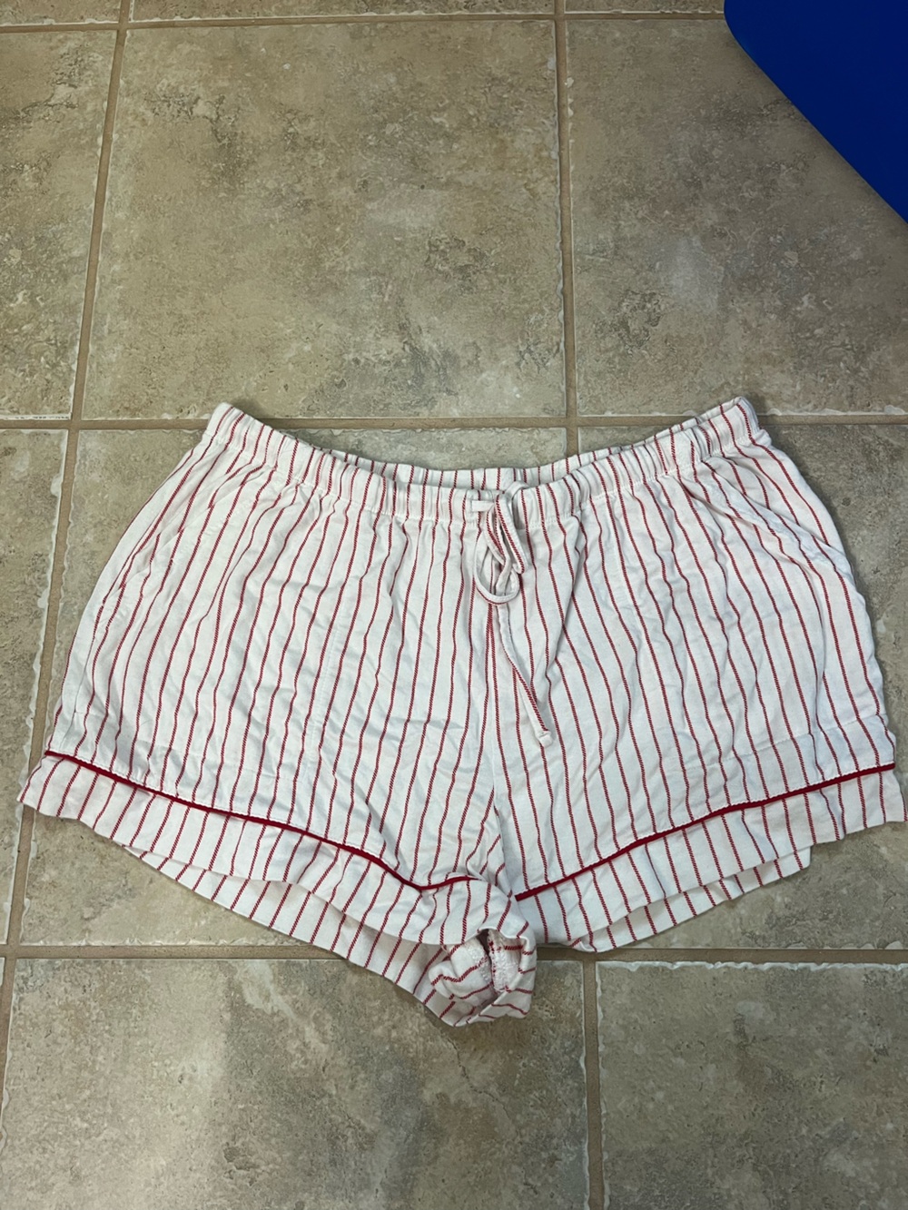 Auden White and Red Striped Lounge Shorts